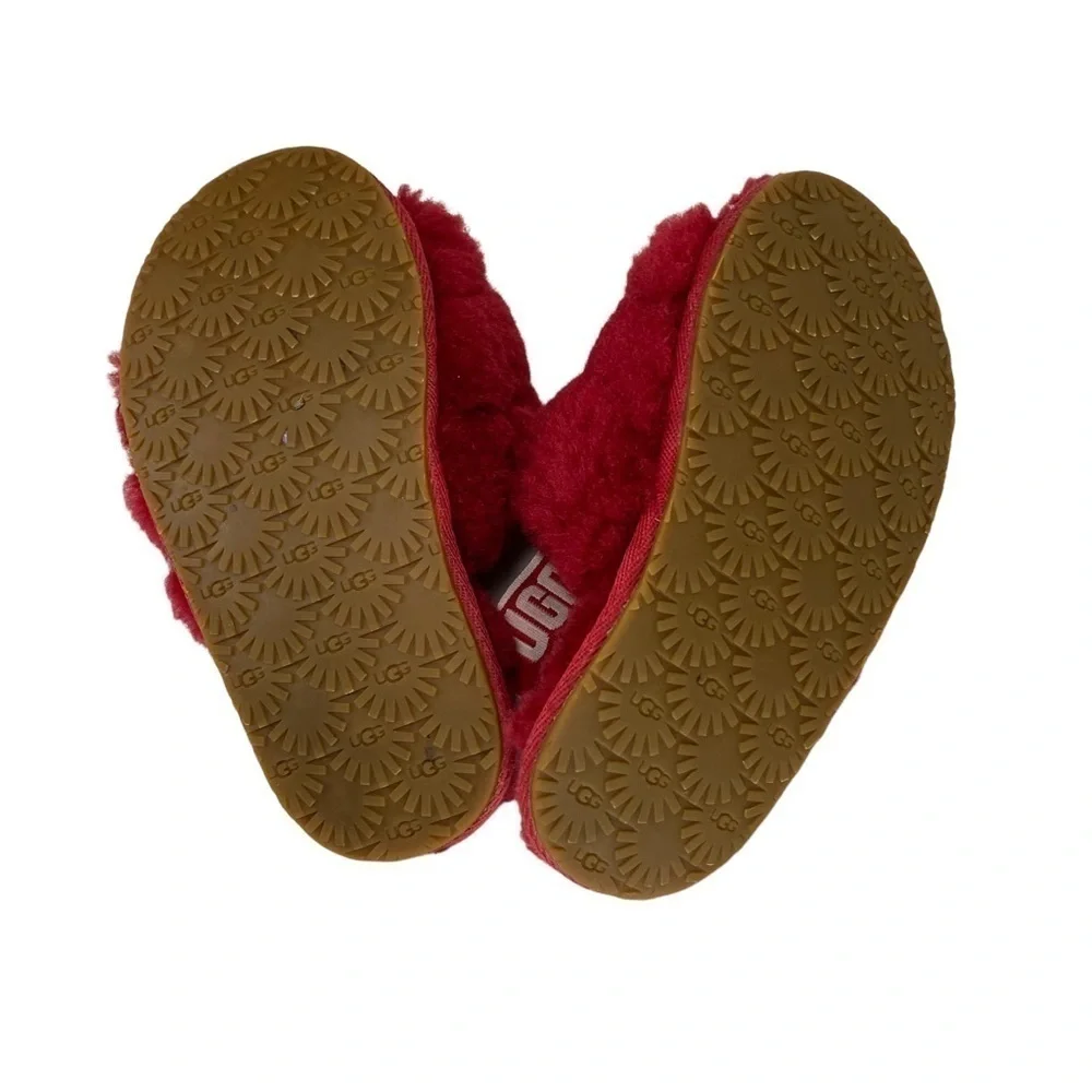 UGG Fluff Yeah Slide Sandal Toddler Ribbon‎ Red 10